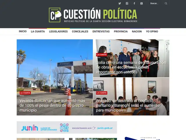 Portada del portal Cuestión Política, hecho con DigiPress