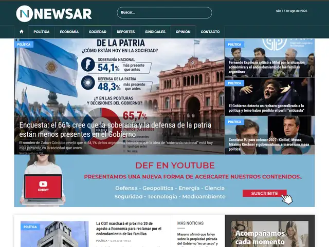 Portada del portal Newsar, hecho con DigiPress