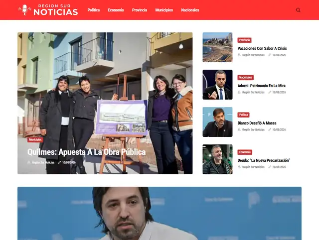 Portada del portal Región Sur Noticias, hecho con DigiPress