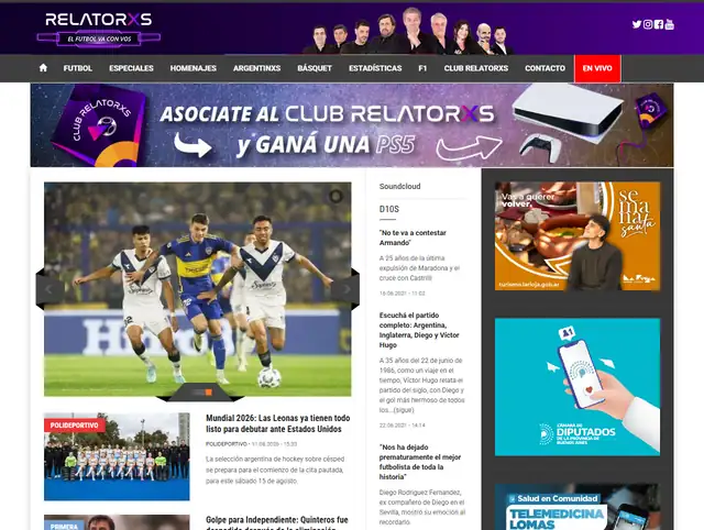 Portada del portal Relatorxs, hecho con DigiPress